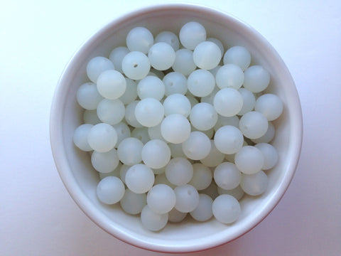 12mm Clear White Silicone Beads