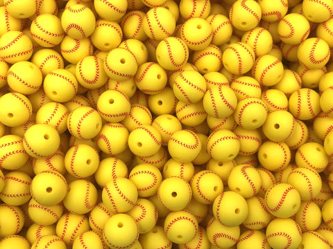 SALE--15mm Silicone Softball Beads