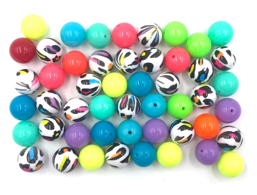 Neon Leopard Chunky Bead Mix