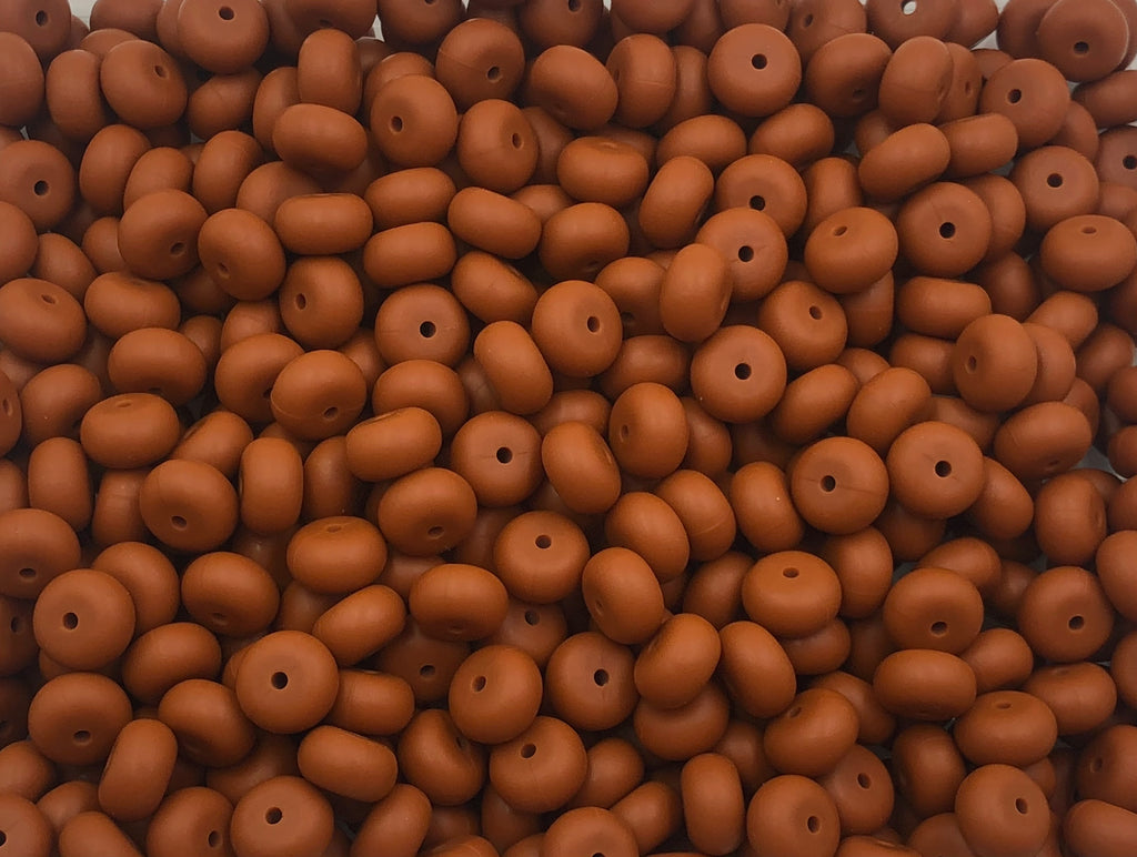 Spice Brown Mini Abacus Silicone Beads