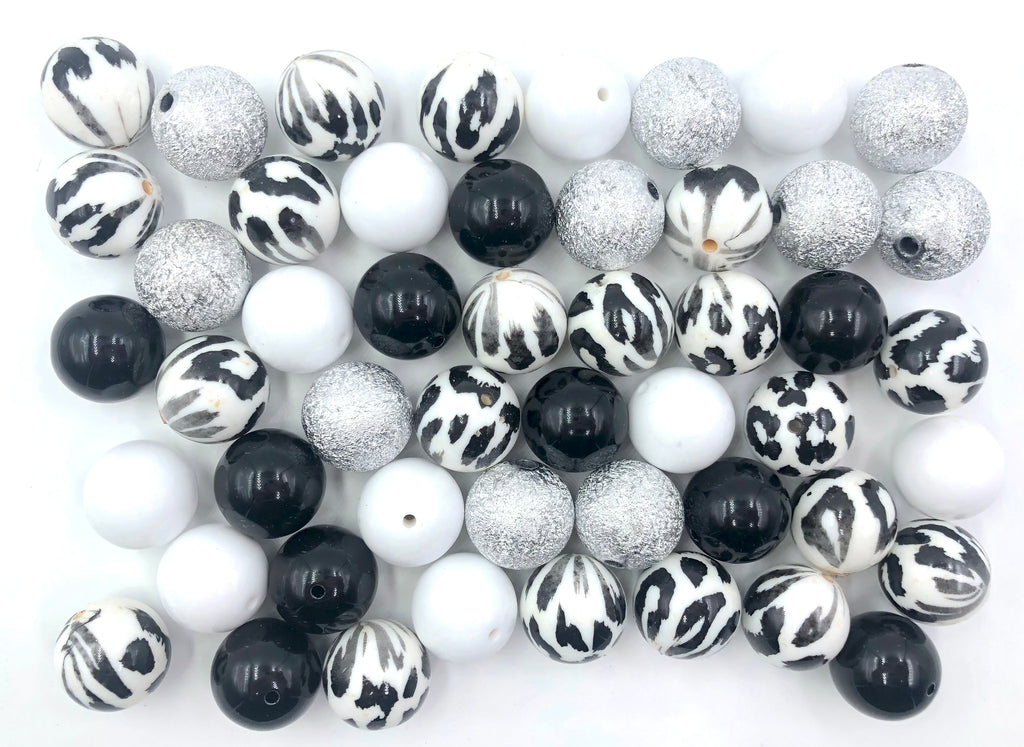 Black Snow Leopard Chunky Bead Mix