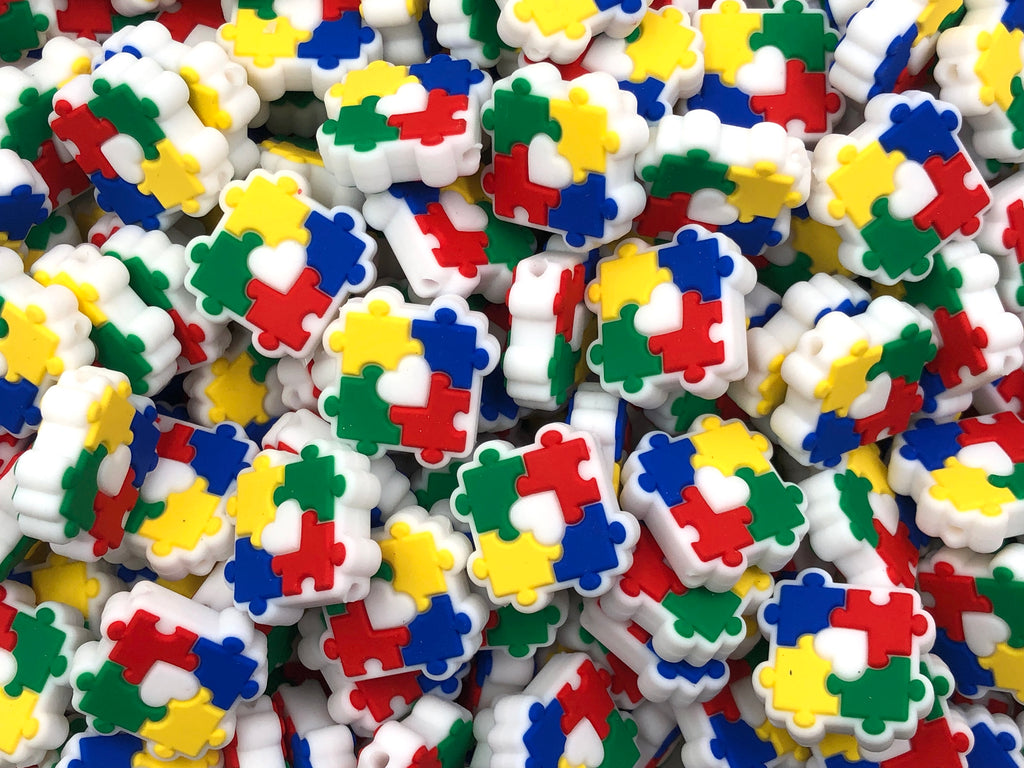 Autism Puzzle Piece Silicone Beads