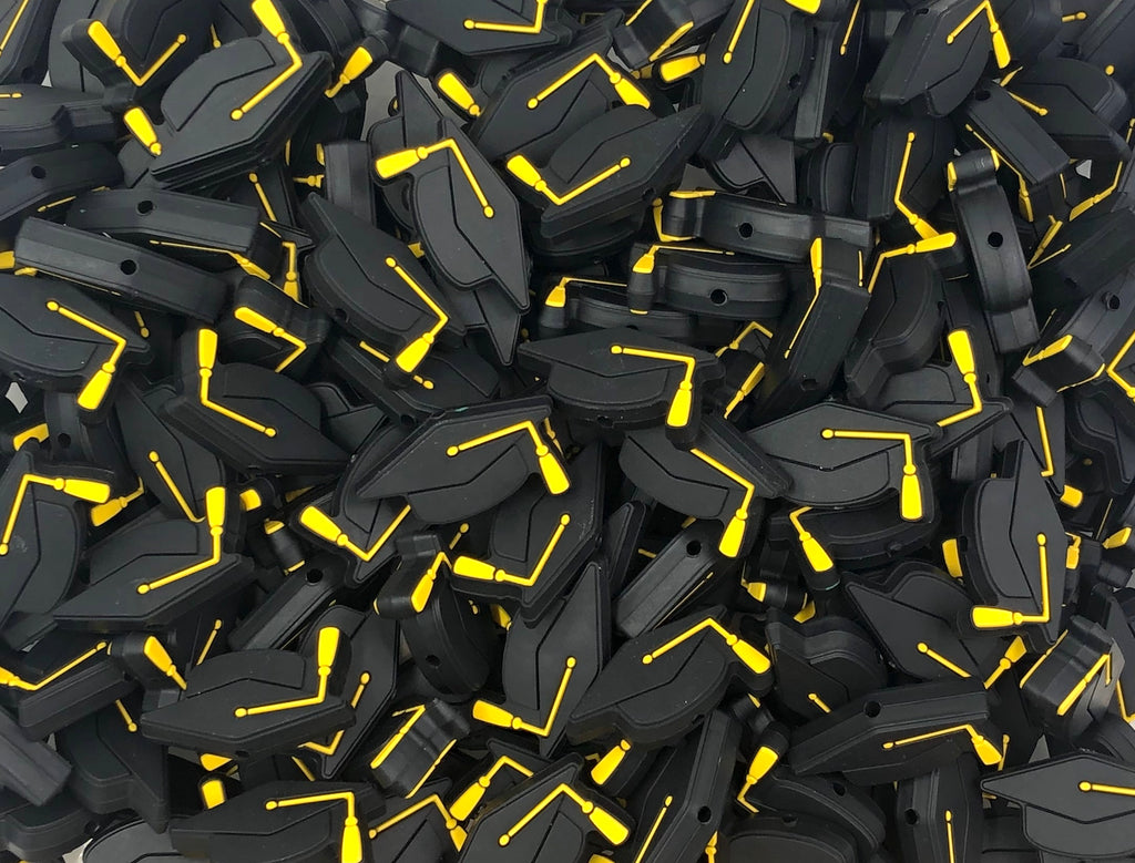 Graduation Hat Focal Silicone Beads