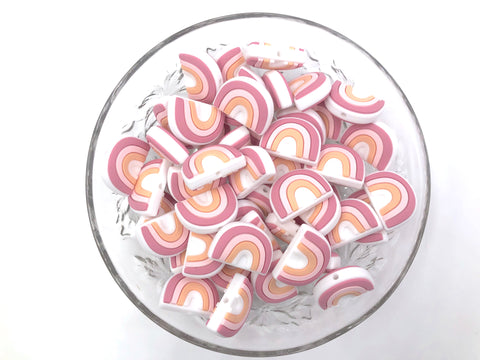 Rainbow Silicone Beads--Shades of Pink and Peach