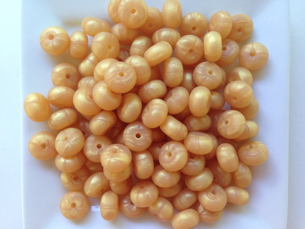 Metallic Gold Mini Abacus Silicone Beads
