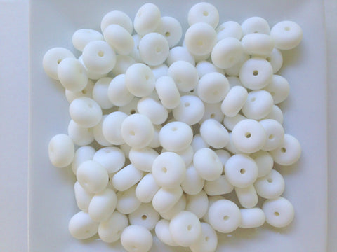 White Mini Abacus Silicone Beads