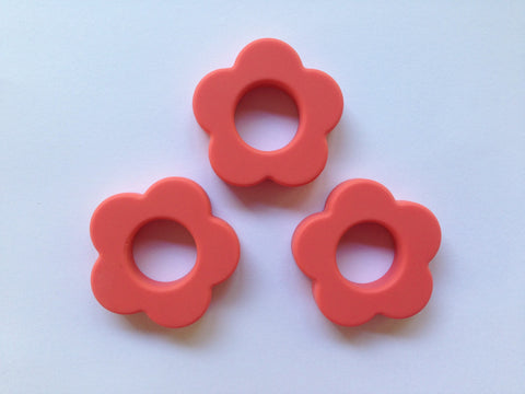 Coral Silicone Flower Pendant