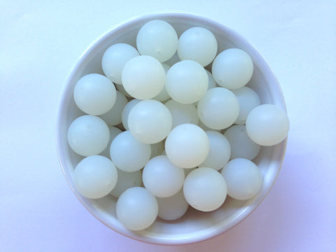 19mm Clear White Silicone Beads
