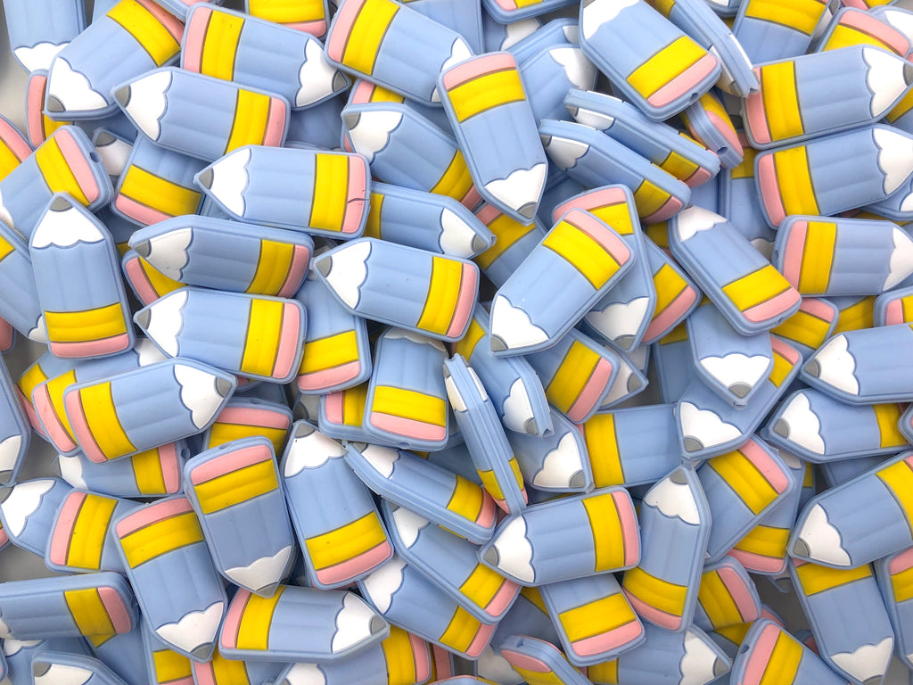Blue Pencil Silicone Beads
