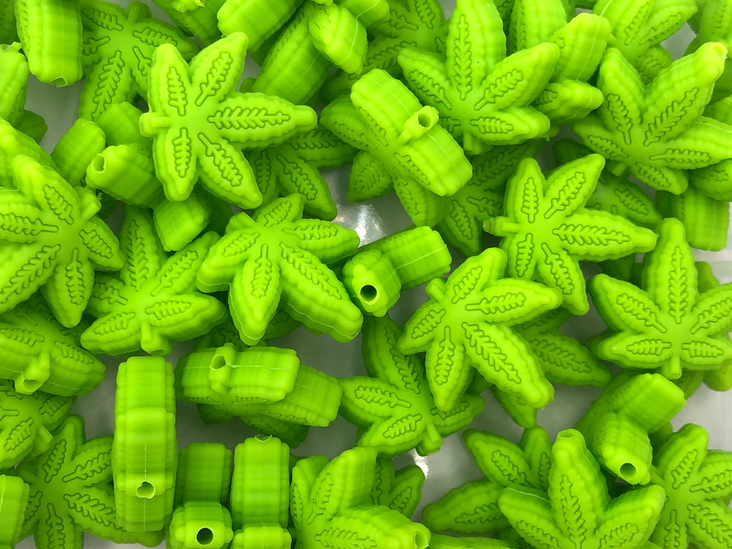 Five Leaf Beads--Light Green