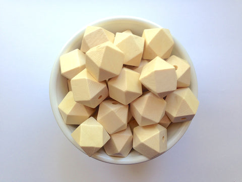 20mm Natural Wood Hexagon Beads