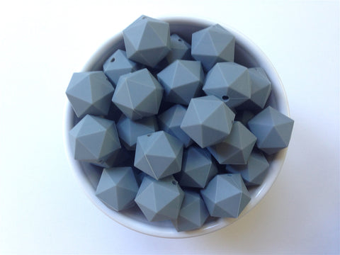 20mm Gray ICOSAHEDRON Silicone Beads