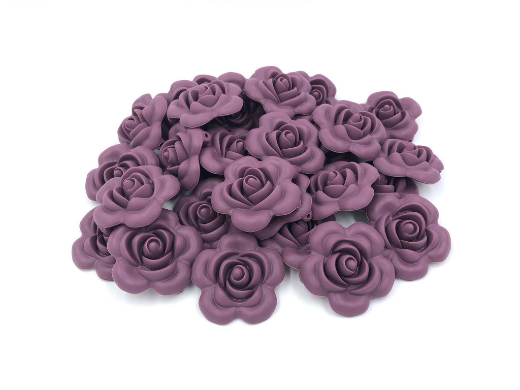 40mm Light Plum Silicone Flower Bead