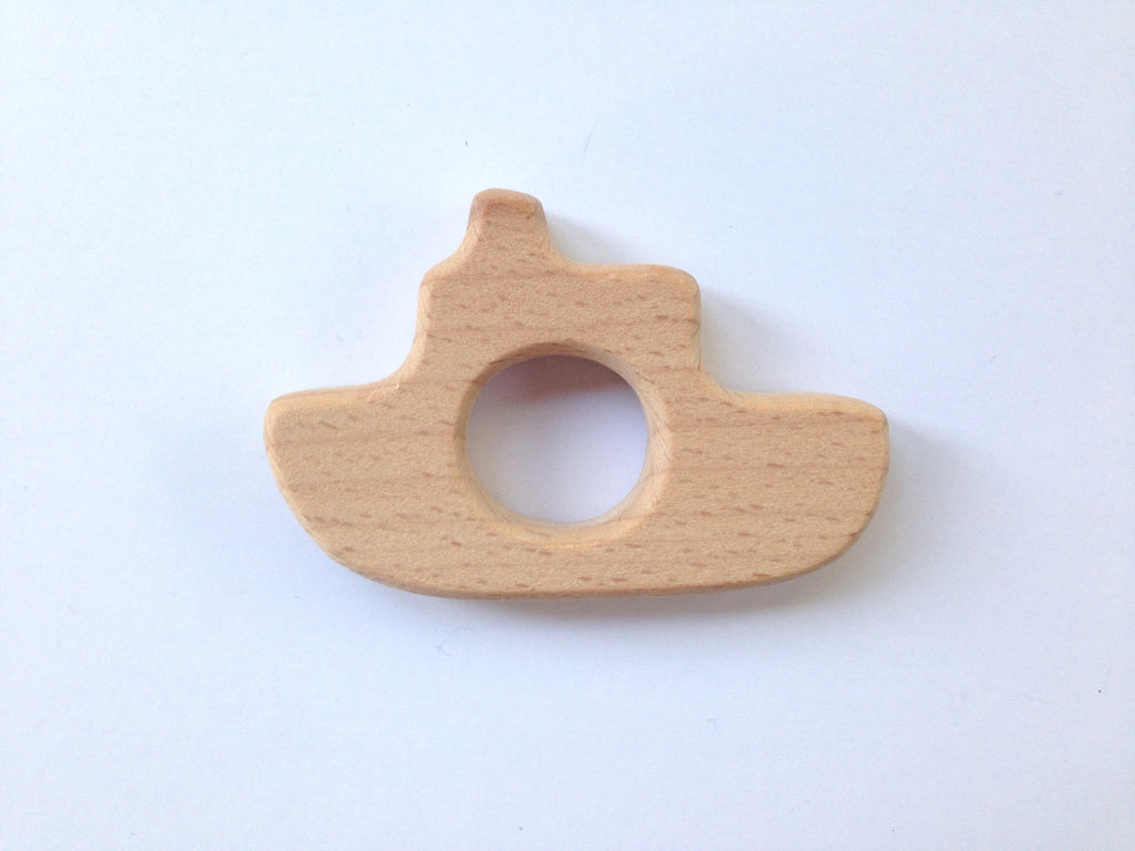 SALE--Tug Boat Natural Wood Pendant