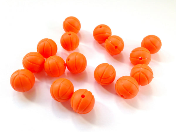 15mm Baseball Printed Silicone Beads