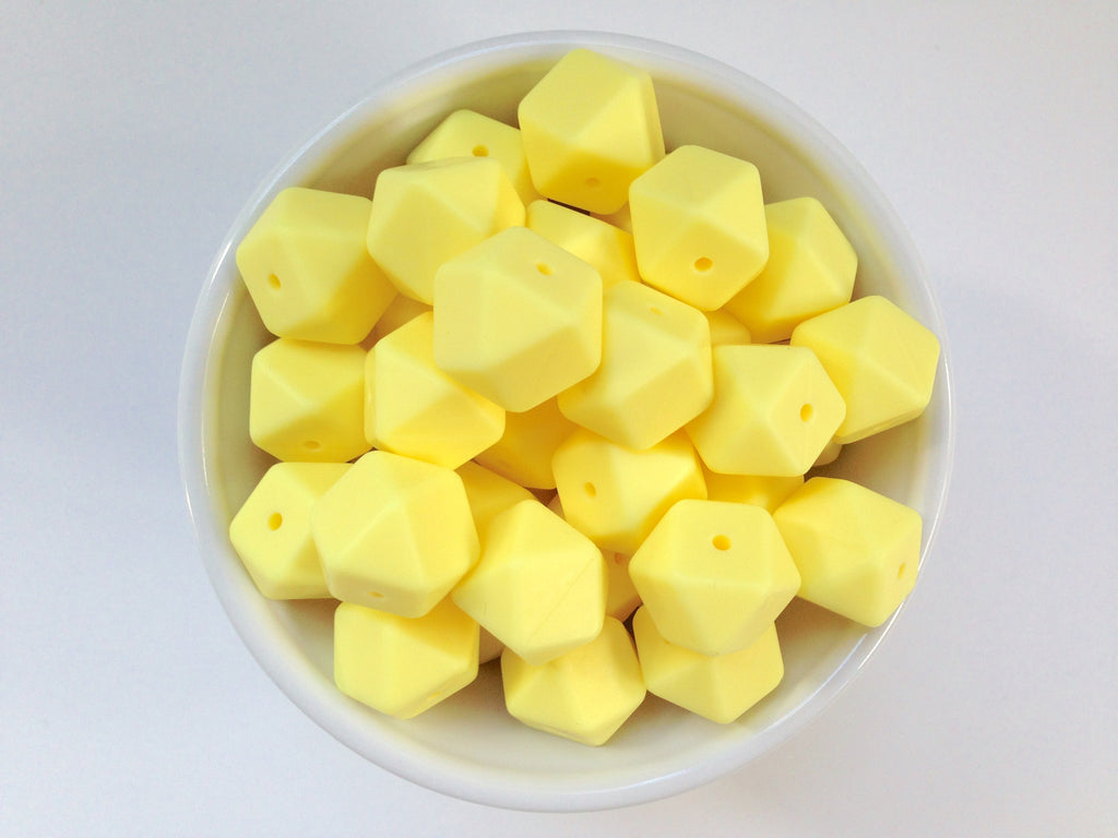 Light Yellow Hexagon Silicone Beads