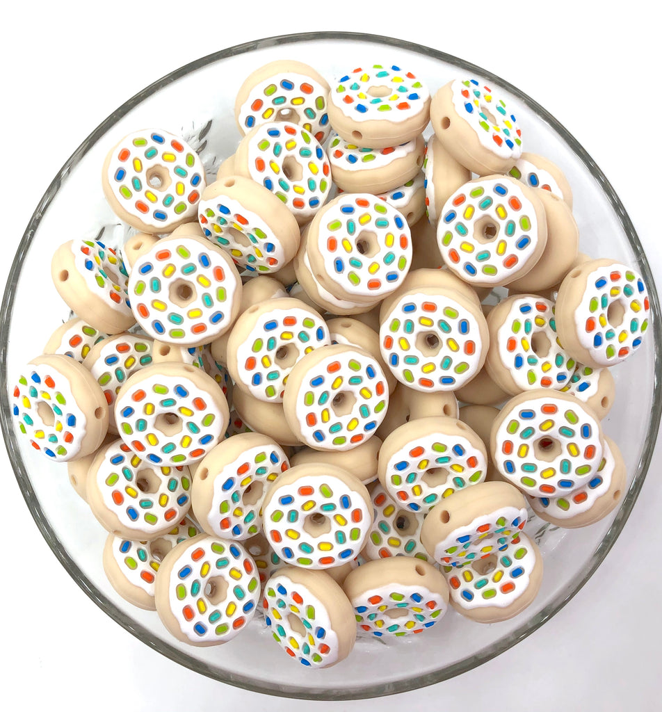 Sprinkle Donut Silicone Beads