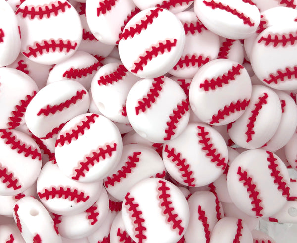 Love Baseball Silicone Beads