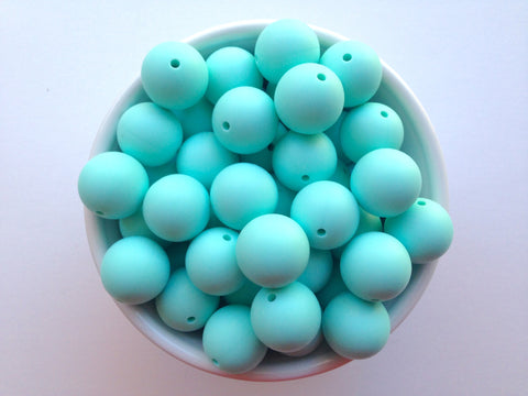 19mm Aqua Silicone Beads