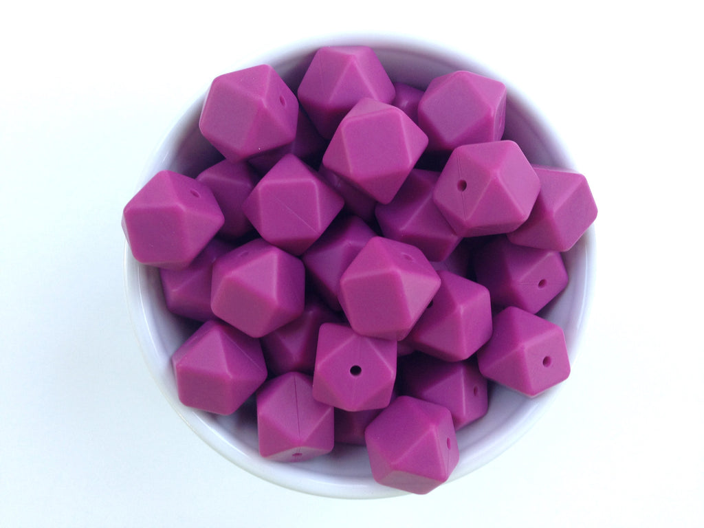 French Plum Hexagon Silicone Beads