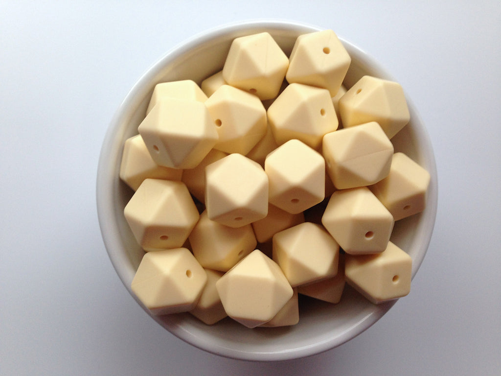 Vanilla Hexagon Silicone Beads