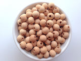 12mm Natural BEECH Wood Round Beads
