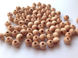 10mm Natural BEECH Wood Round Beads