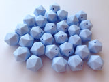 14mm Baby Blue Mini Icosahedron Silicone Beads