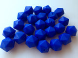 14mm Royal Blue Mini Icosahedron Silicone Beads