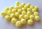 14mm Light Yellow Mini Icosahedron Silicone Beads