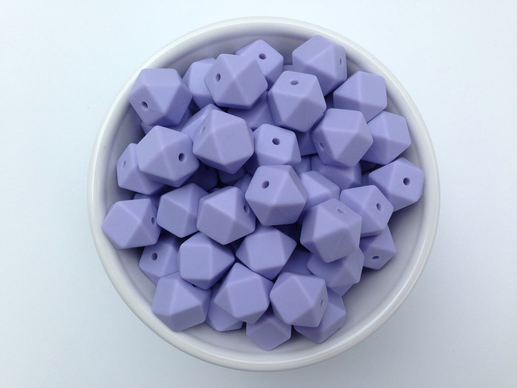 14mm Periwinkle Mini Hexagon Silicone Beads