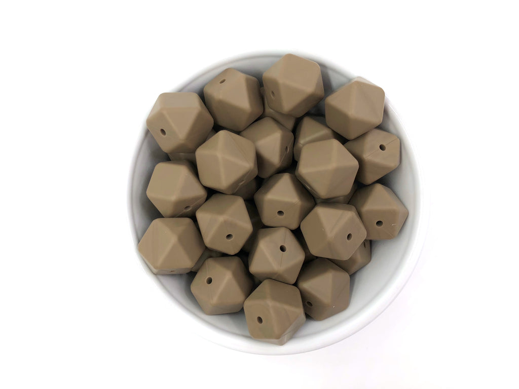 Cappuccino Hexagon Silicone Beads
