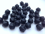 14mm Black Mini Icosahedron Silicone Beads