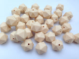 14mm Beige Mini Icosahedron Silicone Beads