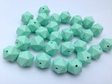 14mm Mint Mini Icosahedron Silicone Beads