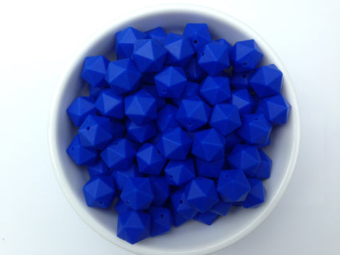 17mm Royal Blue ICOSAHEDRON Silicone Beads