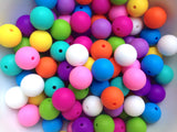 Pink Rainbow 50 or 100 BULK Round Silicone Beads