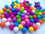 Pink Rainbow 50 or 100 BULK Round Silicone Beads