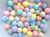 Pastel Mix 50 or 100 BULK Round Silicone Beads