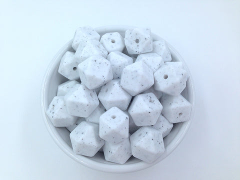 Speckled Hexagon Silicone Beads