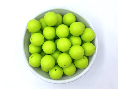 19mm Chartreuse Green Silicone Beads