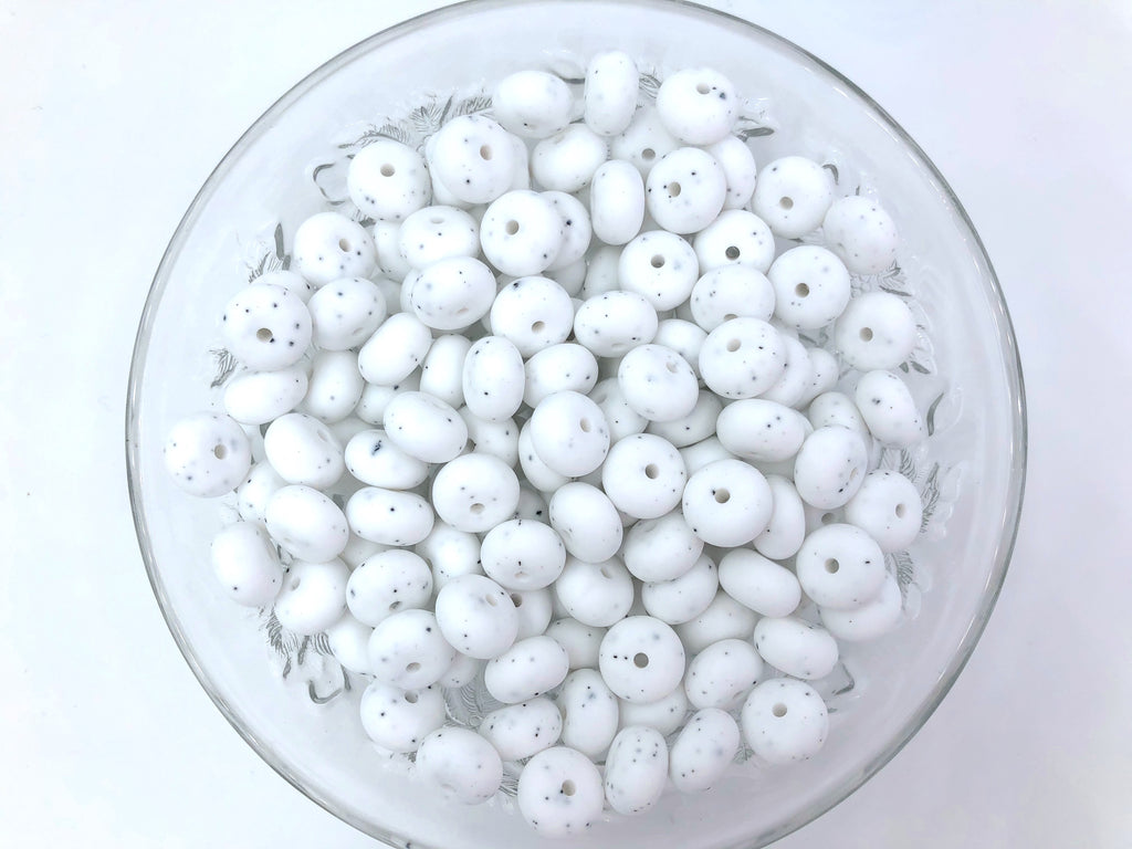 Speckled Mini Abacus Silicone Beads
