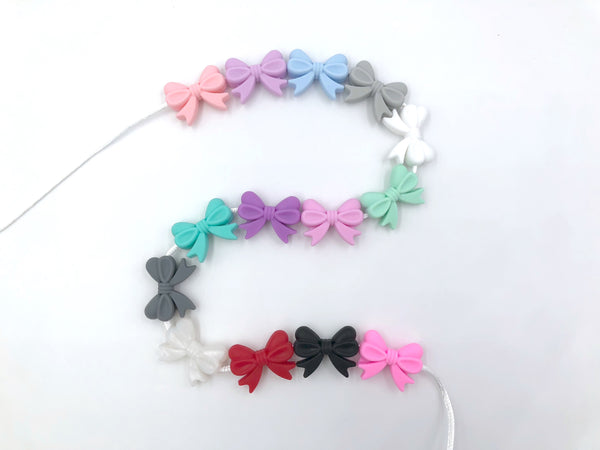 Silicone Black Bow Beads, High Quality CRAFT SUPPLY