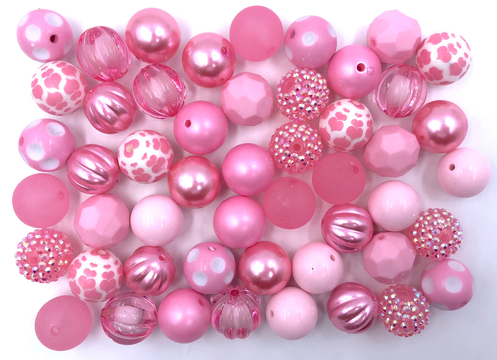 20mm Light Pink Bulk Chunky Bead Mix