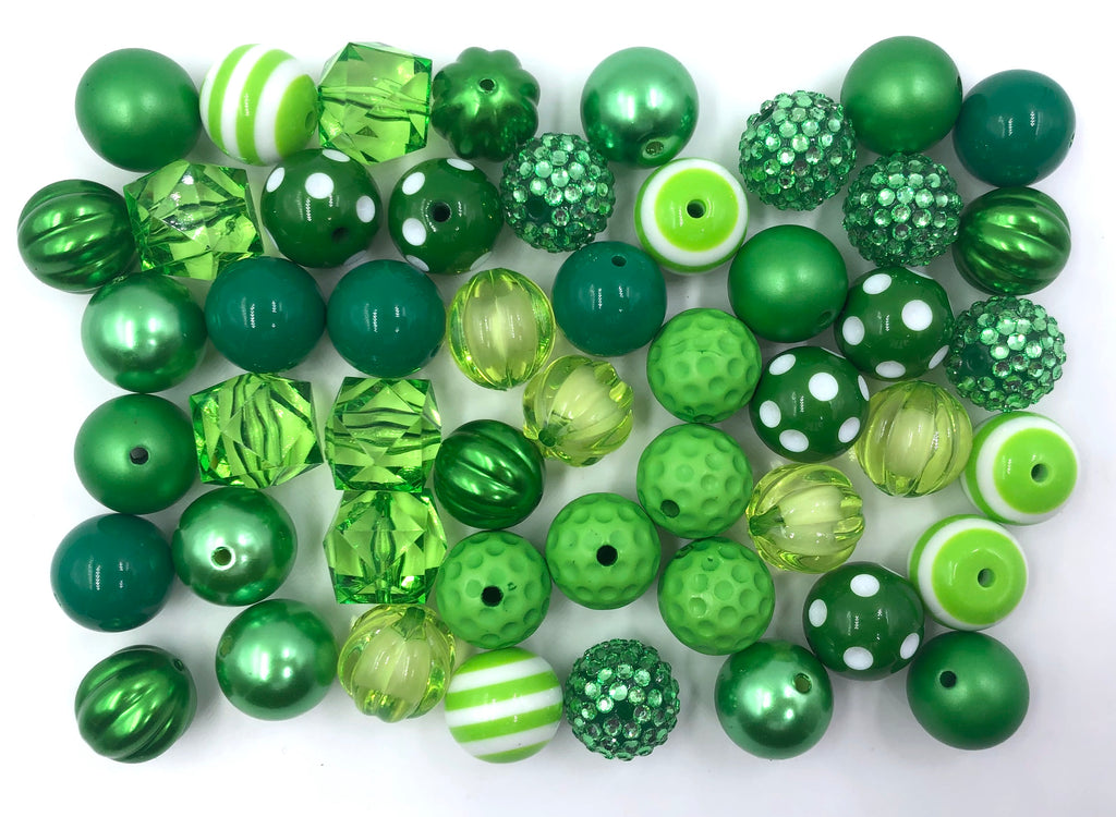 20mm Green Bulk Chunky Bead Mix