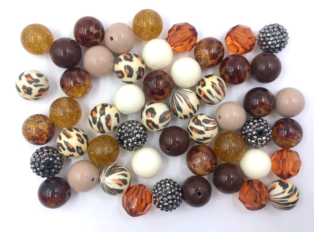 20mm Leopard Bulk Chunky Bead Mix