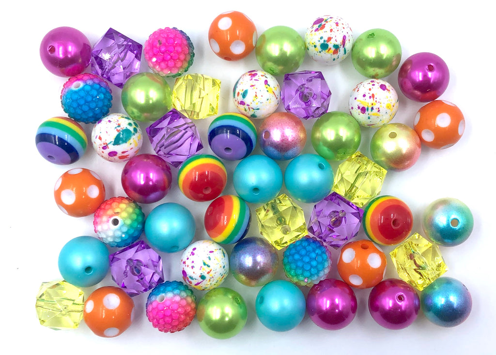 20mm Rainbow Bulk Chunky Bead Mix