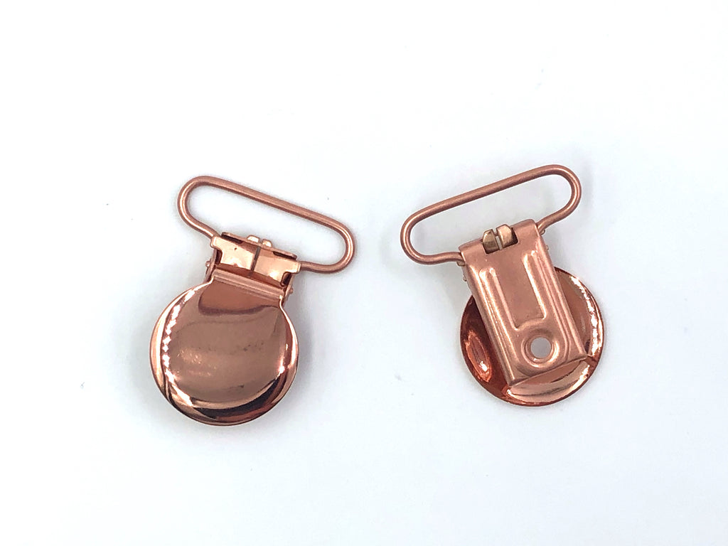 Rose Gold Metal 1" Round Pacifier Clip