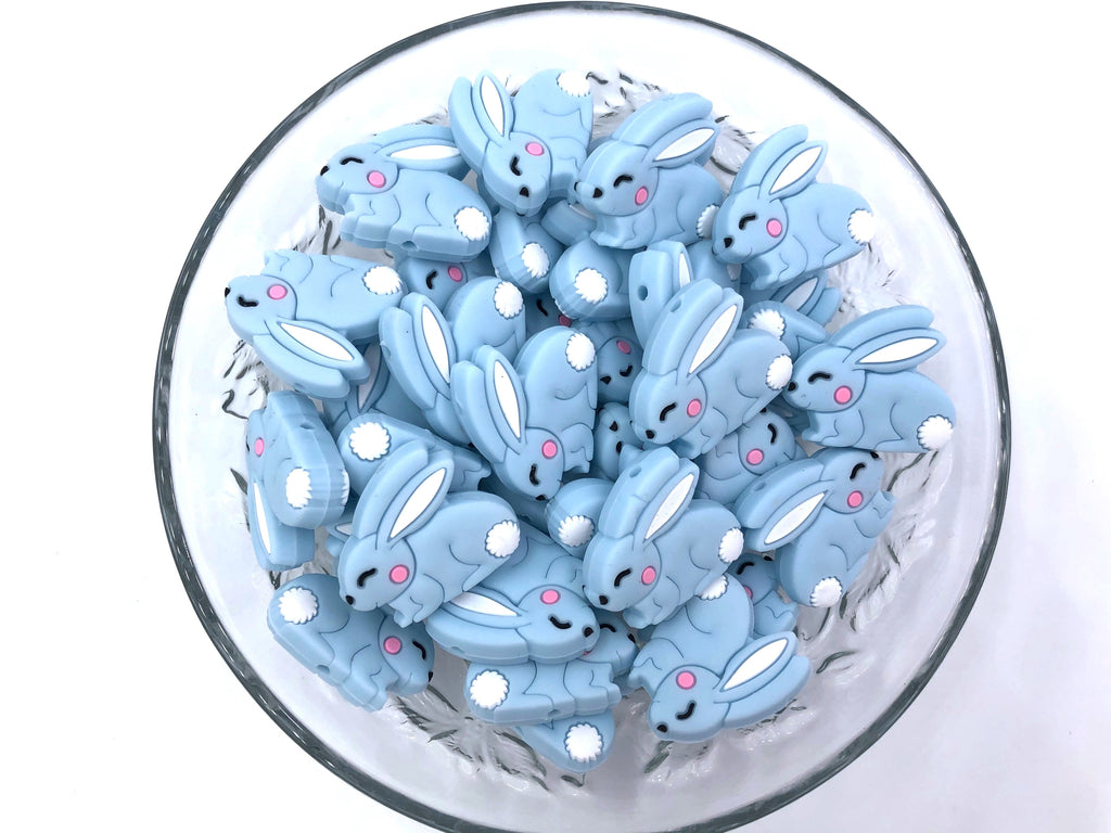 Baby Blue Bunny Silicone Beads