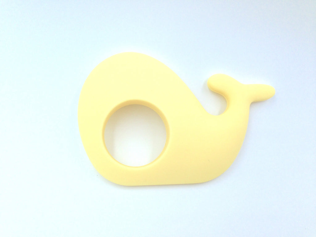 Whale Teether--Cream Yellow